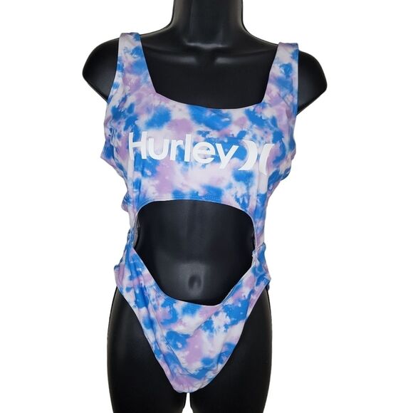 Hurley One Piece Tie Dye Cutout Swimsuit Size Large - Picture 1 of 7